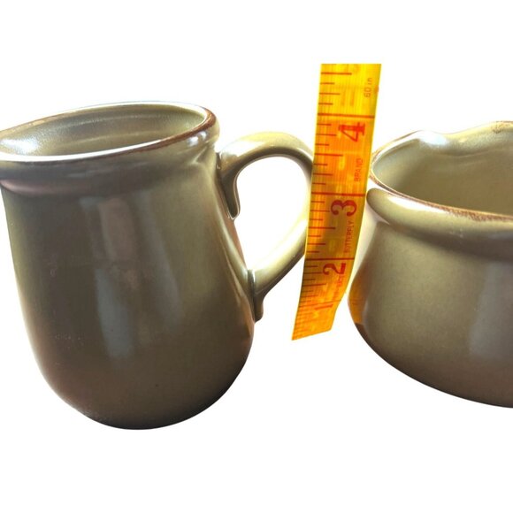 Vintage Hearthside Hand-Painted Stoneware Creamer & Sugar Bowl Set - Japan - Picture 4 of 6